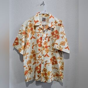 Quicksilver floral, tropical button front shirt size medium